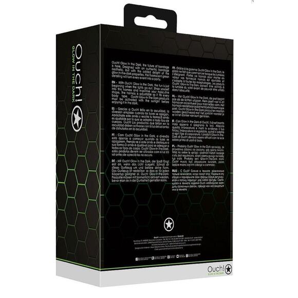 🦋B2G1🦋OUCH! Glow In The Dark NEON GREEN Bonded Leather Cross Harness | L/XL | - Picture 7 of 8